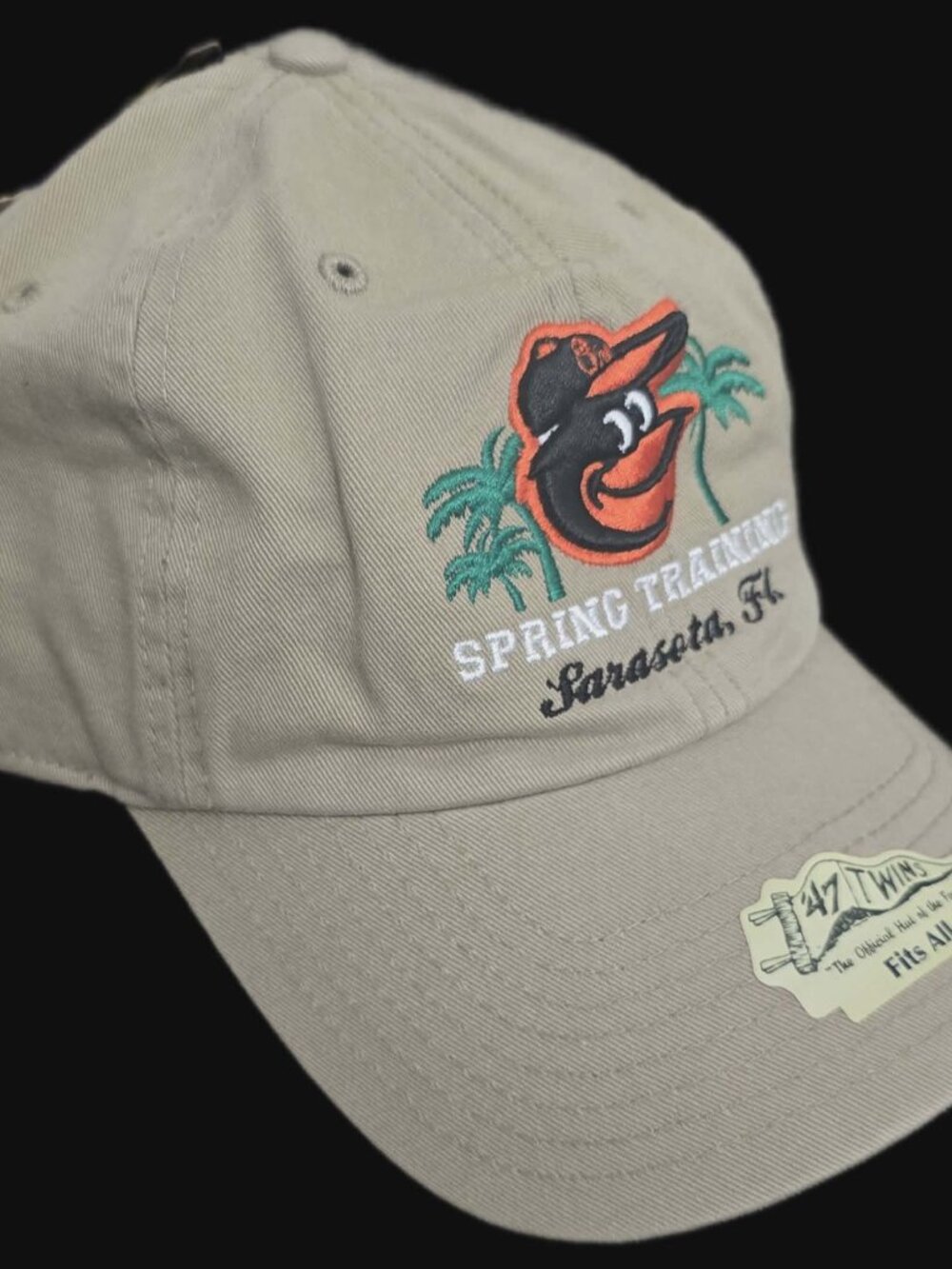 Baltimore Orioles Spring Training Sarasota FL ’47 Twins Adjustable Hat Khaki OSF